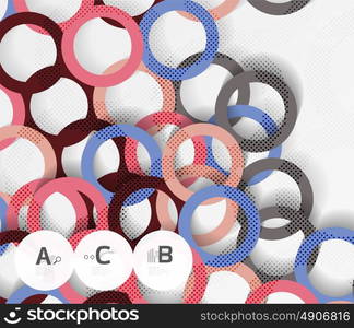 Geometrical circles on white with shadows. Geometrical circles on white with shadows. Abstract background