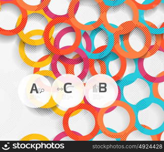Geometrical circles on white with shadows. Geometrical circles on white with shadows. Abstract background
