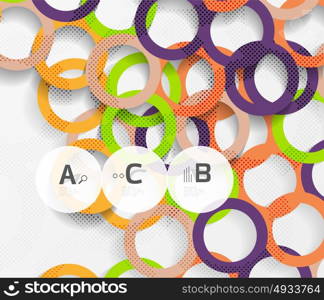 Geometrical circles on white with shadows. Geometrical circles on white with shadows. Abstract background