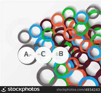 Geometrical circles on white with shadows. Geometrical circles on white with shadows. Abstract background