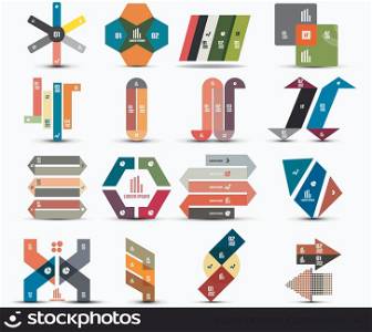 Geometrical concepts - business and infographic templates set. Can be used for decorations, banners, backgrounds, presentations