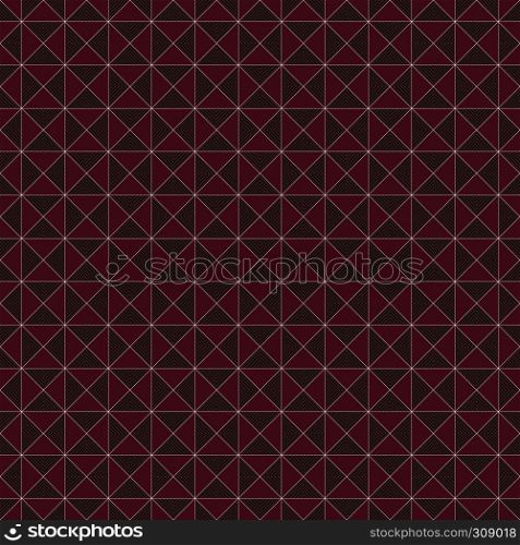 Geometrical decorative seamless vector pattern in red hues with white lines as a fabric texture