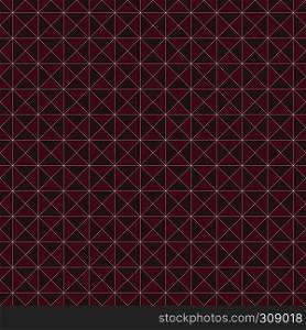 Geometrical decorative seamless vector pattern in red hues with white lines as a fabric texture