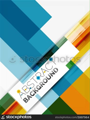 Geometrical design background, straight lines on white. Vector template