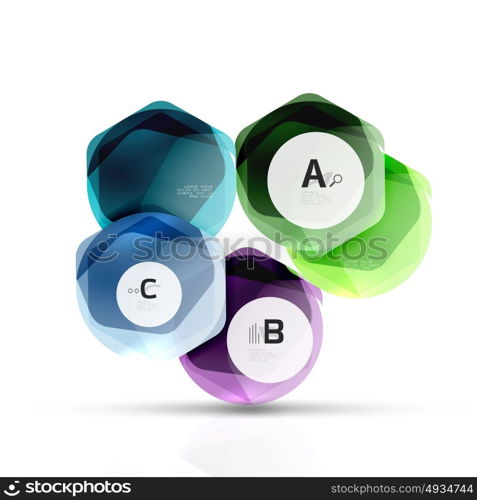 Geometrical hexagon aqua elements. Geometrical hexagon aqua elements. Vector template background for print workflow layout, diagram, number options or web design banner