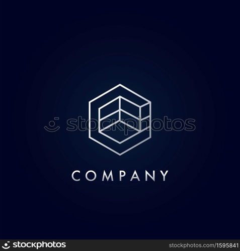 Geometrical Hexagon Line C Letter Logo Apartment Real Estate, Property, hotel and architecture business.