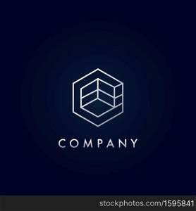 Geometrical Hexagon Line C Letter Logo Apartment Real Estate, Property, hotel and architecture business.