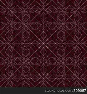 Geometrical ornate seamless vector pattern in magenta and dark red colors as a fabric texture in various colors
