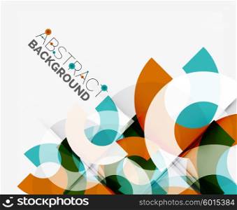 Geometrical vector background, circle shapes. Multicolored transparent elements with light and shadow effects
