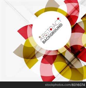 Geometrical vector background, circle shapes. Multicolored transparent elements with light and shadow effects