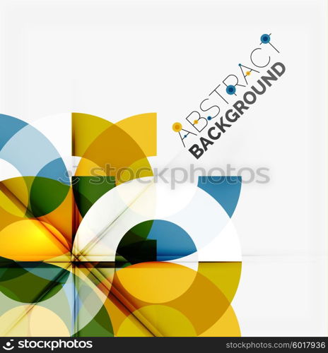 Geometrical vector background, circle shapes. Multicolored transparent elements with light and shadow effects