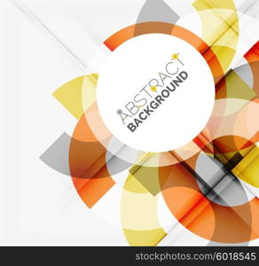 Geometrical vector background, circle shapes. Multicolored transparent elements with light and shadow effects