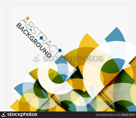 Geometrical vector background, circle shapes. Multicolored transparent elements with light and shadow effects