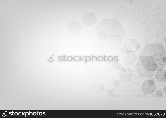 Geometry in technology concept on a gray background.
