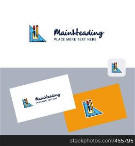 Geometry scale vector logotype with business card template. Elegant corporate identity. - Vector