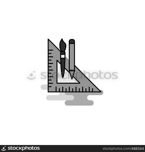 Geometry scale Web Icon. Flat Line Filled Gray Icon Vector