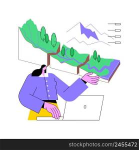 Geomorphology abstract concept vector illustration. Geomorphology type, geomorphic process, Earth science, university discipline, graduate study, geology course, applied study abstract metaphor.. Geomorphology abstract concept vector illustration.