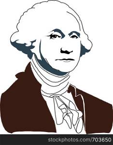 George Washington, first President of United States . vector portrait.
