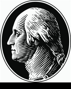 George Washington Portrait Vintage Gravure Style