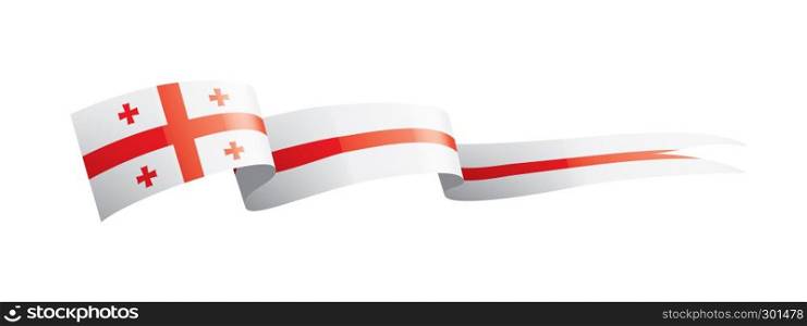 Georgia national flag, vector illustration on a white background. Georgia flag, vector illustration on a white background