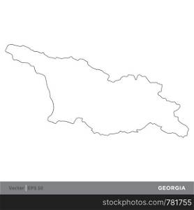 Georgia - Outline Europe Country Map Vector Template, stroke editable Illustration Design. Vector EPS 10.