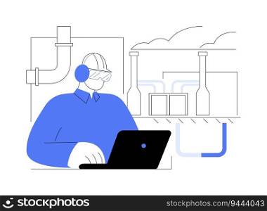 Geothermal power station abstract concept vector illustration. Engineer working at geothermal power platform, ecology industry, sustainable technology, renewable energy abstract metaphor.. Geothermal power station abstract concept vector illustration.