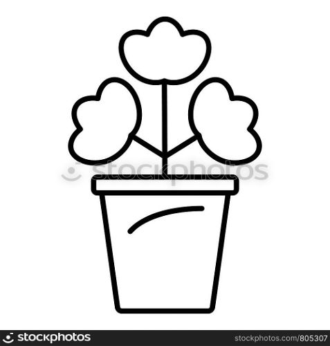 Geranium pot icon. Outline geranium pot vector icon for web design isolated on white background. Geranium pot icon, outline style