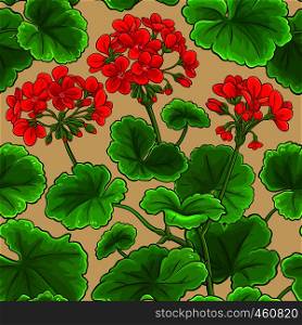 geranium vector pattern on color background. geranium vector pattern