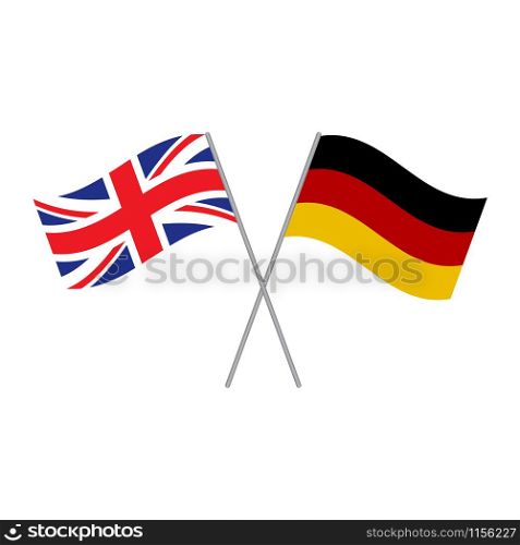 German and British flags vector isolated on white background. German and British flags vector isolated on white