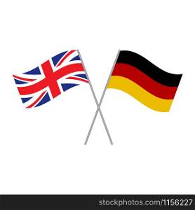 German and British flags vector isolated on white background. German and British flags vector isolated on white