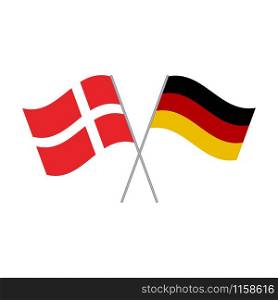 German and Danish flags vector isolated on white background