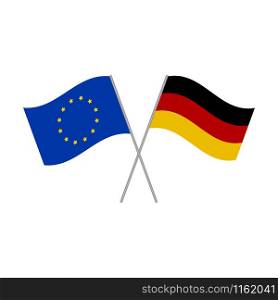 German and European Union flags vector isolated on white background