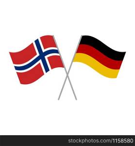 German and Norwegian flags vector isolated on white background. German and Norwegian flags vector isolated