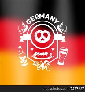 German background design. Germany national traditional symbols and objects.. German background design. Germany national traditional symbols.
