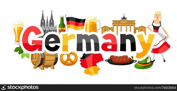 German background design. Germany national traditional symbols and objects.. German background design. Germany national traditional symbols.