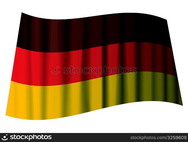 german flag icon with ripples and black red and yellow stripes