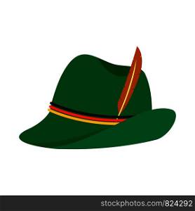 German green hat icon. Flat illustration of german green hat vector icon for web design. German green hat icon, flat style