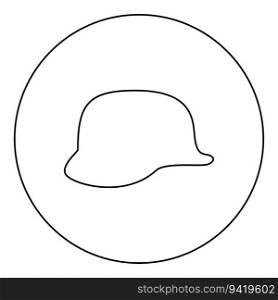German helmet of World War two 2 stahlhelm ww2 icon in circle round black color vector illustration image outline contour line thin style simple. German helmet of World War two 2 stahlhelm ww2 icon in circle round black color vector illustration image outline contour line thin style