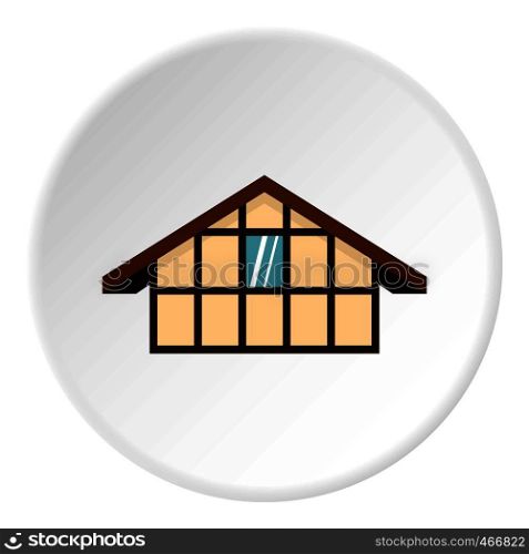German house icon in flat circle isolated vector illustration for web. German house icon circle