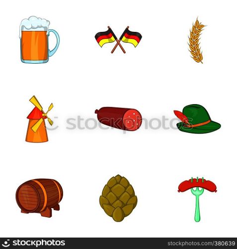 German Republic icons set. Cartoon illustration of 9 German Republic vector icons for web. German Republic icons set, cartoon style