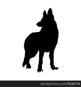 German Shepherd Dog Silhouette. Smooth Vector Illustration.
