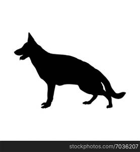 German Shepherd Dog Silhouette. Smooth Vector Illustration.