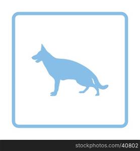 German shepherd icon. Blue frame design. Vector illustration.