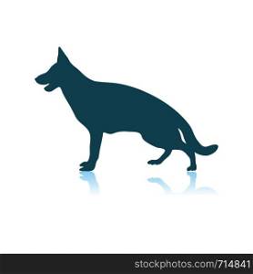German Shepherd Icon. Shadow Reflection Design. Vector Illustration.