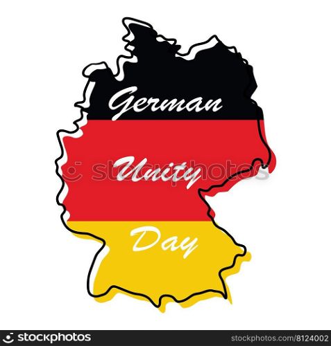 German Unity day - Tag der Deutschen Einheit, national Germany holiday greeting card, banner, poster template. Patriotic nation colors Deutschland flag. Vector illustration October 3rd.