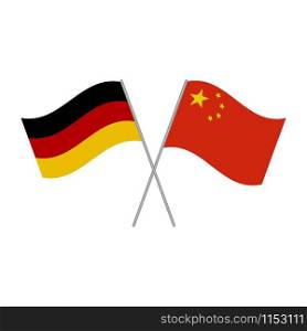 Germany and China flags vector isolated on white background. Germany and China flags vector isolated