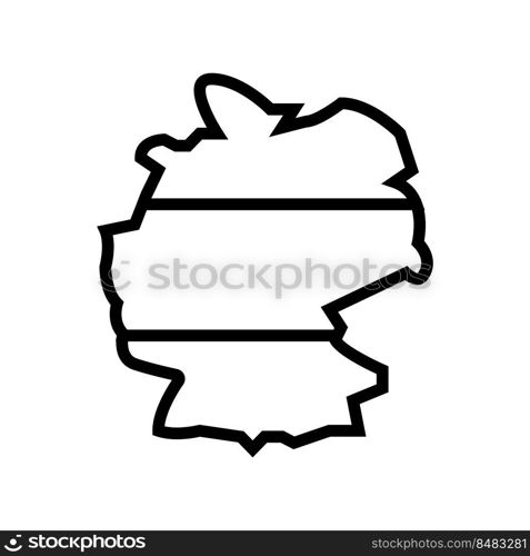 germany country map flag line icon vector. germany country map flag sign. isolated contour symbol black illustration. germany country map flag line icon vector illustration