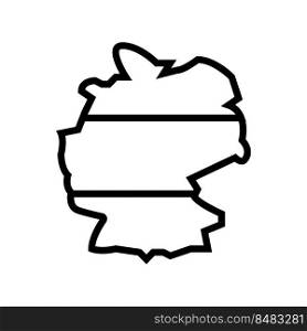 germany country map flag line icon vector. germany country map flag sign. isolated contour symbol black illustration. germany country map flag line icon vector illustration
