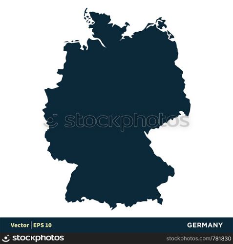 Germany - Europe Countries Map Vector Icon Template Illustration Design. Vector EPS 10.