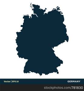 Germany - Europe Countries Map Vector Icon Template Illustration Design. Vector EPS 10.